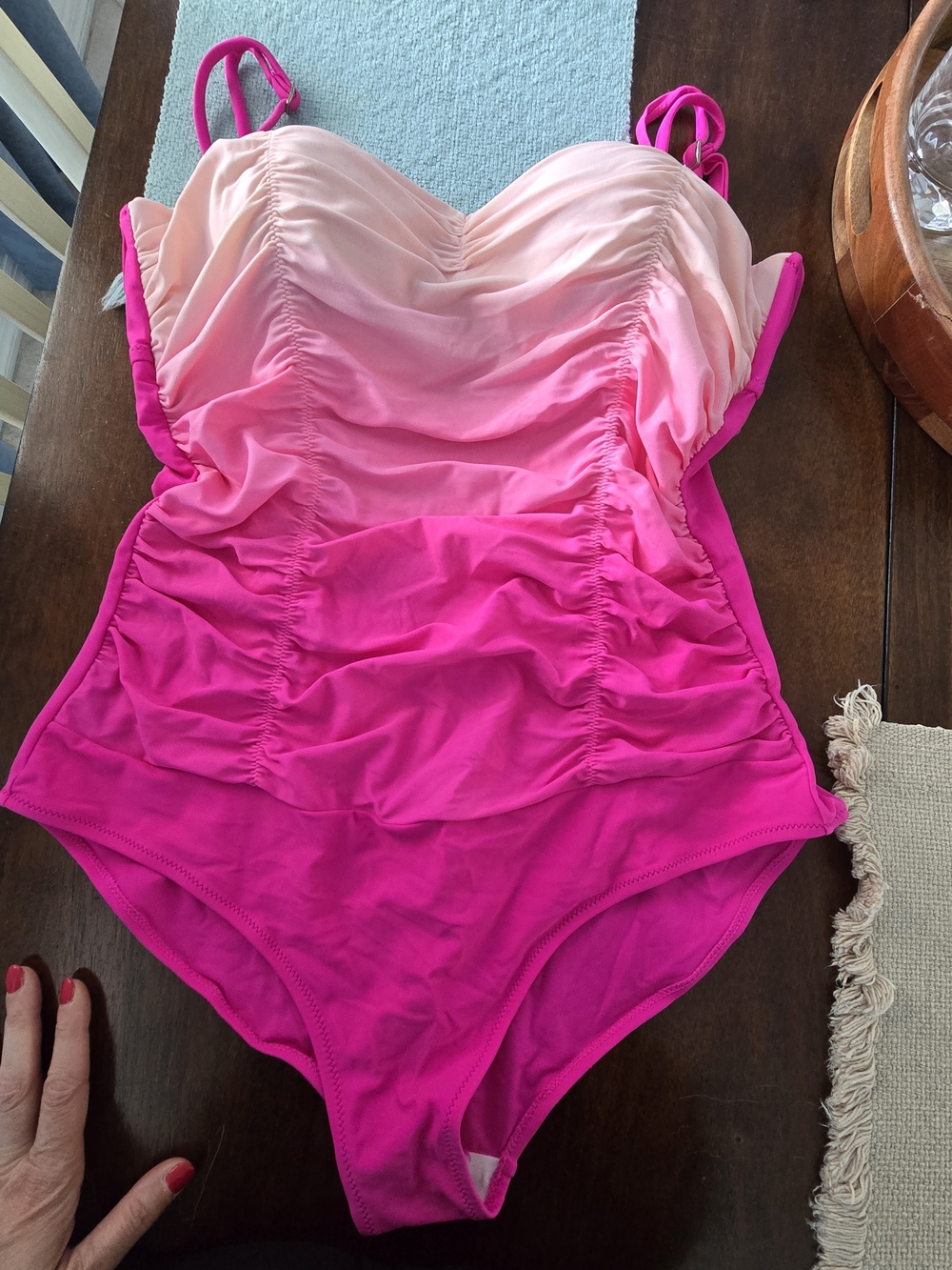 Target Women’s Ombre Pink Ruched One-Piece Swimsuit